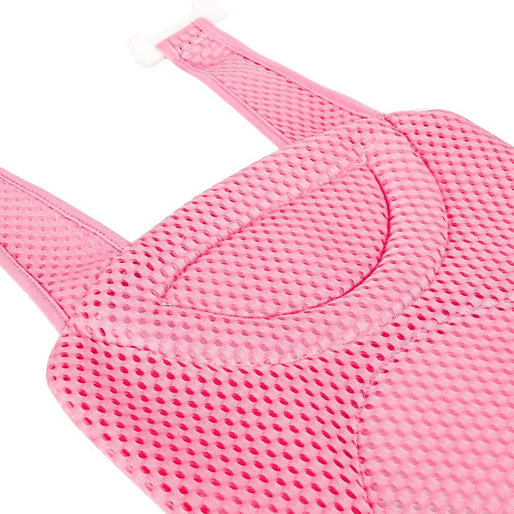 Baby Bath Seat Support Net With Pillow - Adjustable Mesh Sling Tub Mat, Non-Slip Newborn Bath Cushion For 0-18 Months (Bathtub Not Included)