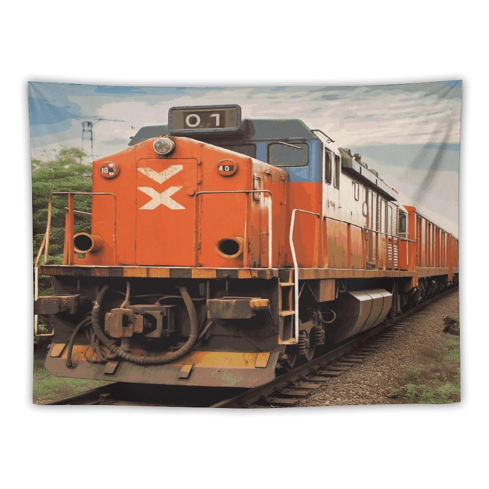 LDGSUPH Train Tapestry Wall Hanging Decor Anti-fading Aesthetic Wall Tapestries Fashion Wall Blanket Decor Modern Wall Art Tapestry for Bedroom Home Decor 30"x40"
