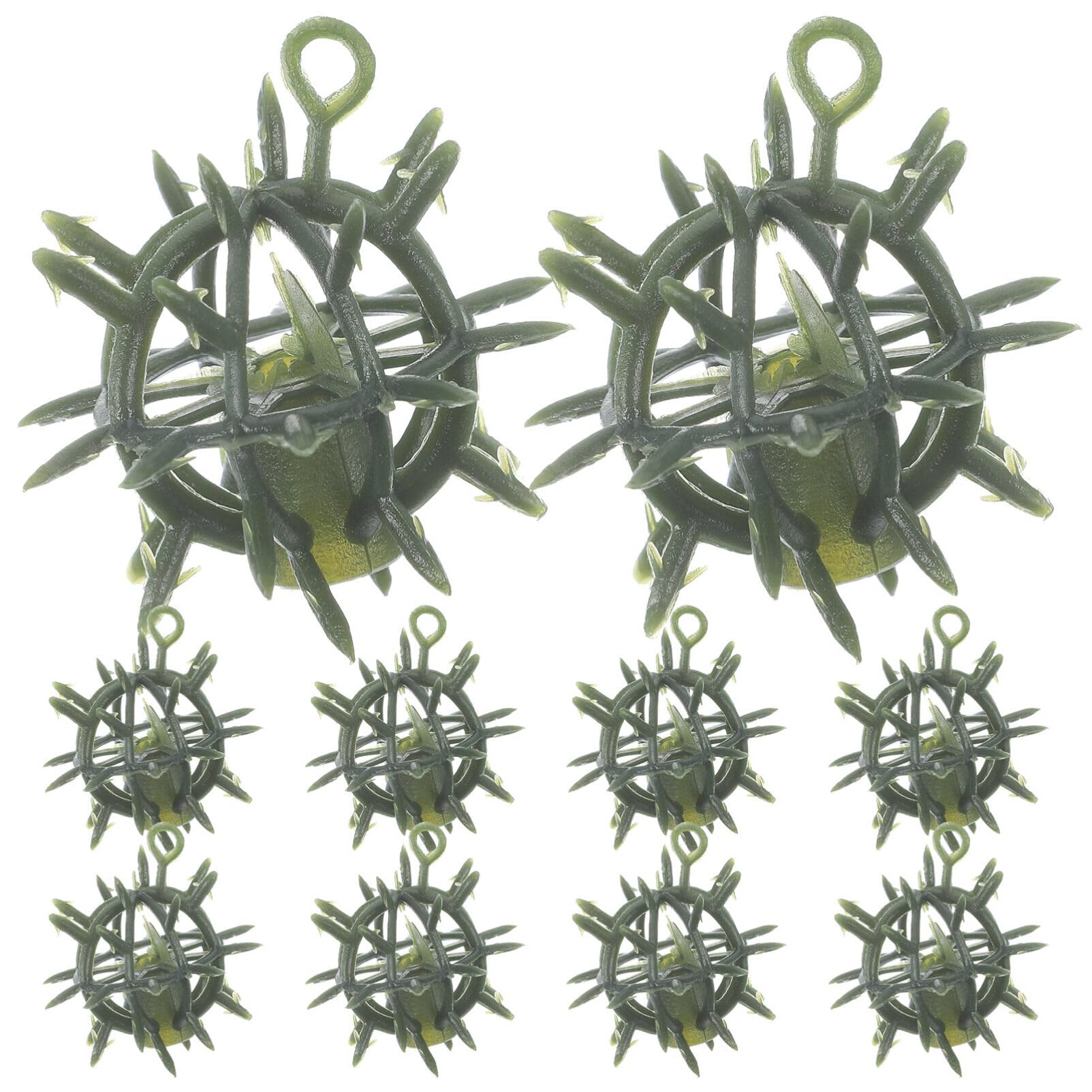 HOLIDYOYO Artificial Plant Topiary Ball Support Cage 10pcs Plastic Plant Trelli Faux Green Ball Frame Rack Flower Shelf Holder for Garden Backyard 1.77 Inch