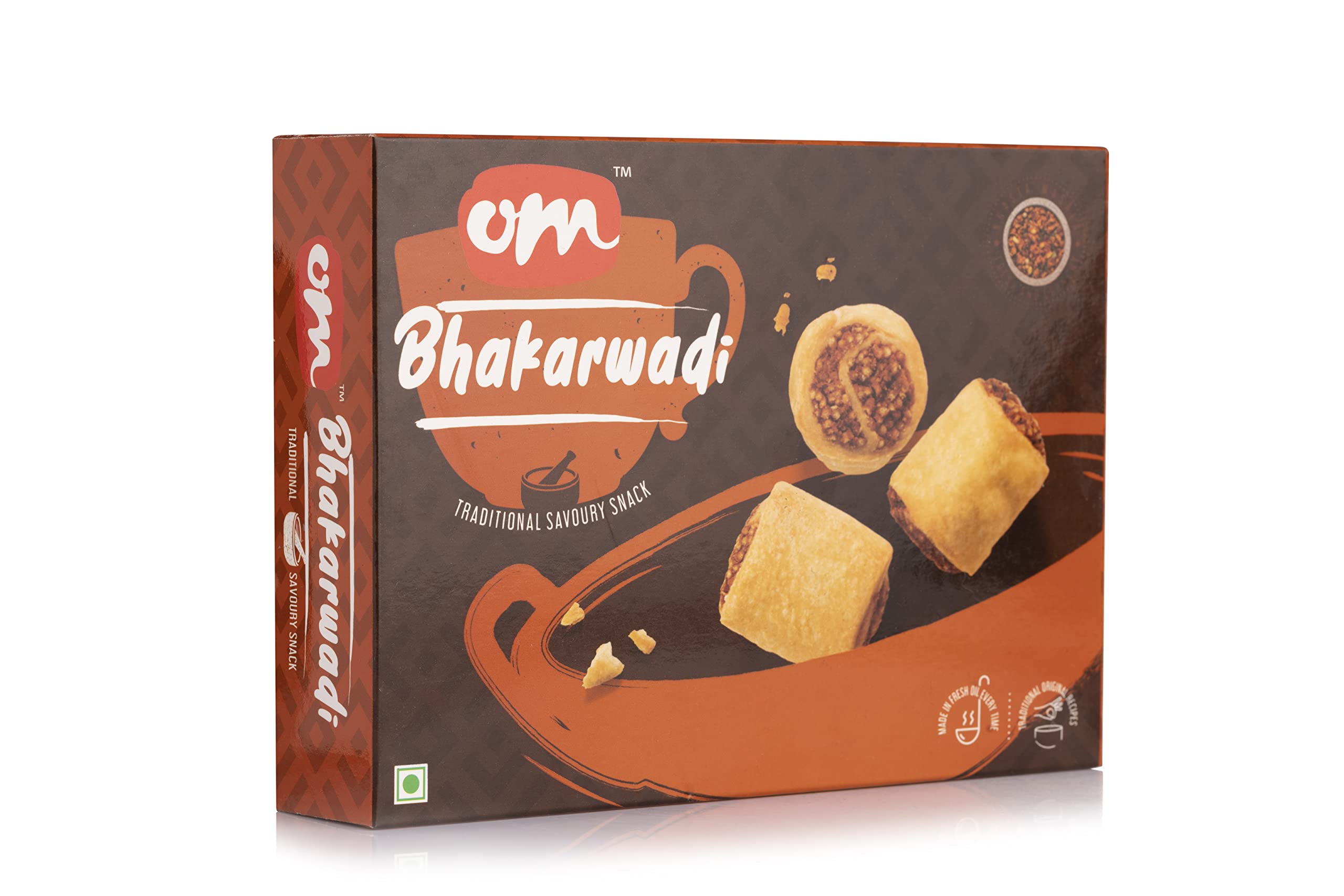 Om Sweets & Snacks Bhakarwadi | Bhakarwadi Healthy Snacks for Kids, Adults | Gluten Free, No Artificial Colors & Preservatives, Freshly Made, Ready to Eat, Crunchy Masala Flavor | Indian tea time crunchy snack, Delightfully Namkeen & Savouries | Pack (B0B6JB2LVX) Amazon Price History, Amazon Price Tracker
