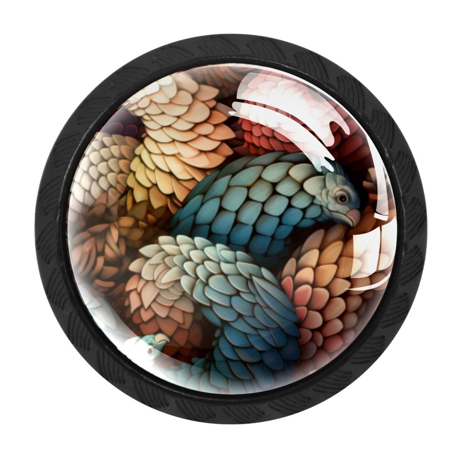 CHENZZZZ 4 Pack Pangolin Drawer Knobs Cabinet Knobs Crystal Glass Knobs Pulls Handles for Kitchen Cabinet Hardware Cupboard Door Dresser Wardrobe Home Decor