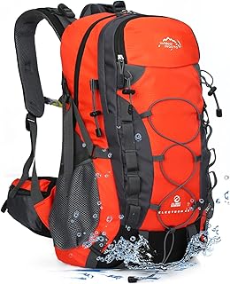 INOXTO lightweight Hiking Backpack 35L/40L Hiking Daypack with Waterproof Rain Cover Camping Backpack for Travel Camping Outdoor for Men and Women (35L Orange)