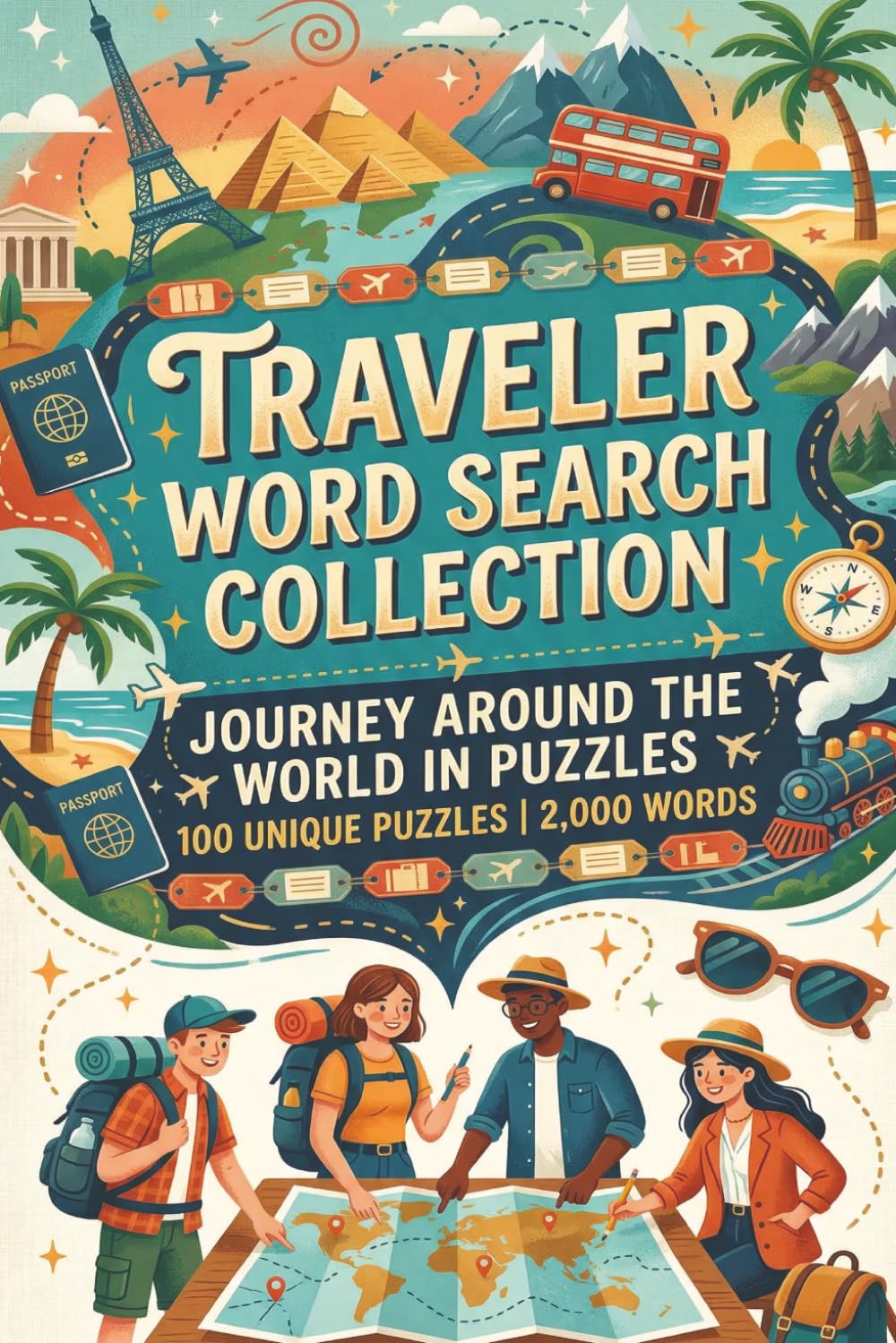 Travel Word Search: 100 Print Travel-Themed Puzzles with 2,000 Unique Words | Fun Brain Game Activity Book for Globetrotters, Travel Lovers & Adventure Seekers