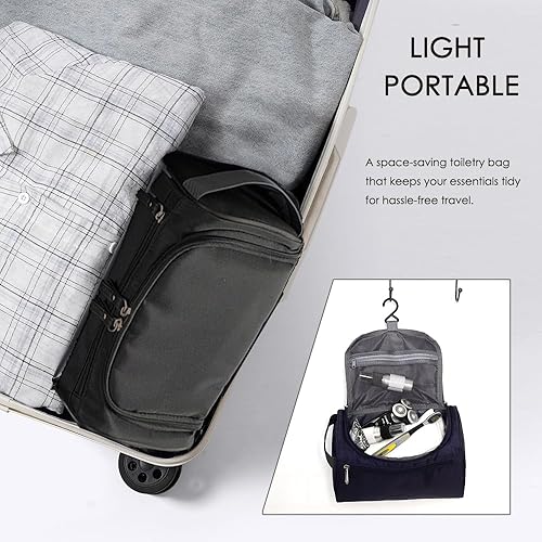 Miniatura 5 de Tumecos Kit de aseo Dopp organizador de artículos electrónicos de viaje, bolsa de accesorios de afeitado (negro) 1)