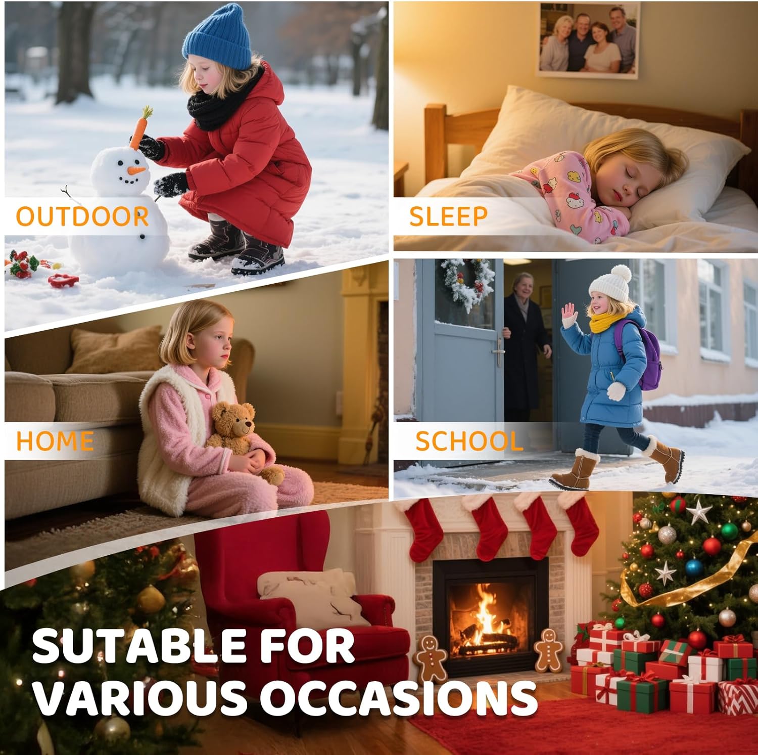 Comfoex Kids Fuzzy Socks Girls Slipper Soft Fluffy Cozy Cabin Warm Winter Home Socks 5 Pairs for Age 4-14 - Image 6