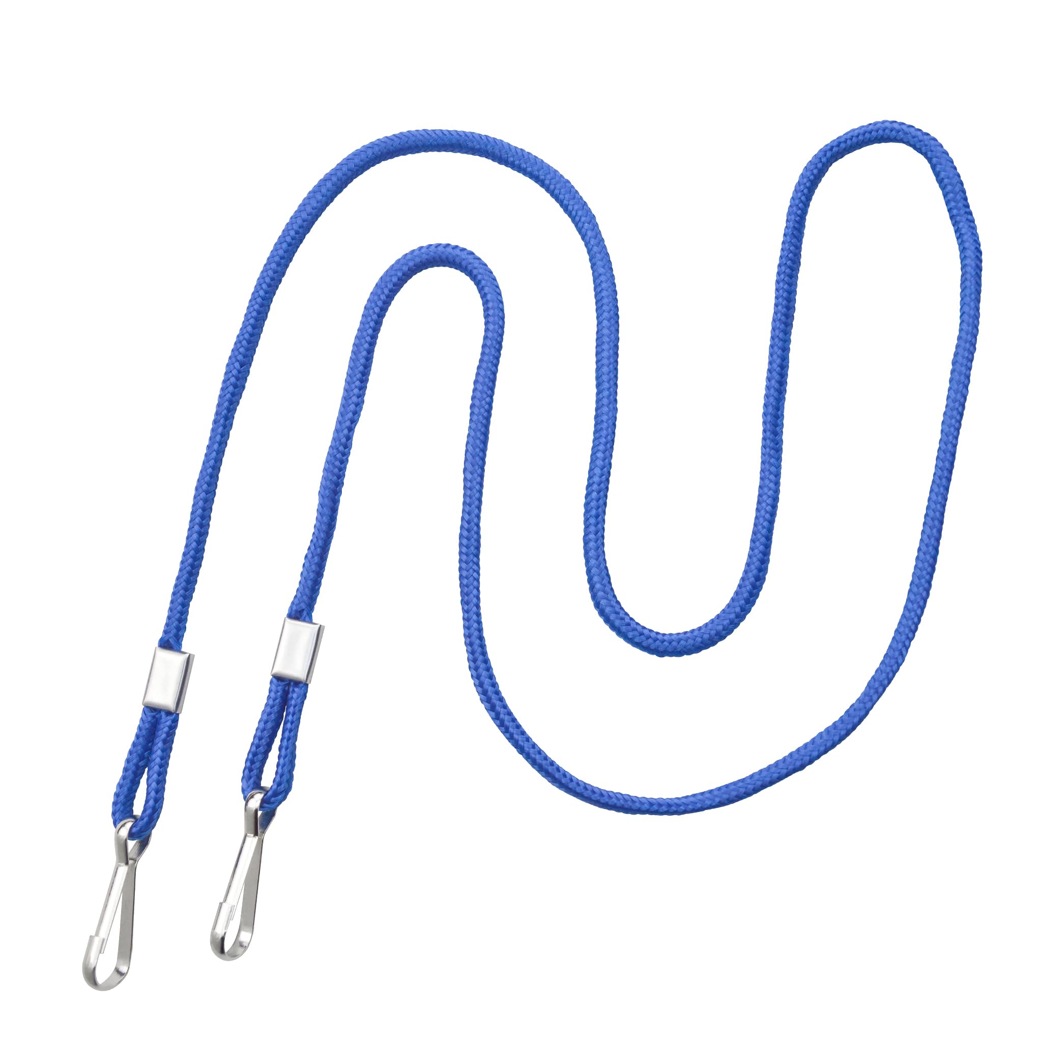 Specialist ID Bulk 100 Pack - Double Clip Lanyards for Events - Open Ended Lanyard with Two J Hooks - No Twist Badge Holders (Blue)