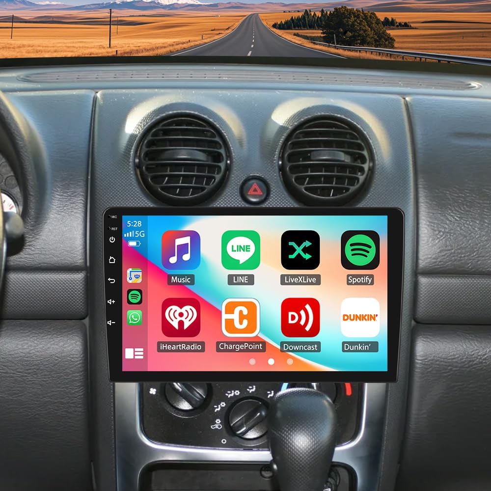 4+64GB Car Radio Stereo for Jeep Liberty 2002-2007 with CarPlay Android Auto, 10.1 Inch HD Touchscreen Radio Android 13 AHD Camera/Bluetooth/GPS/MIC Car Radio Receiver