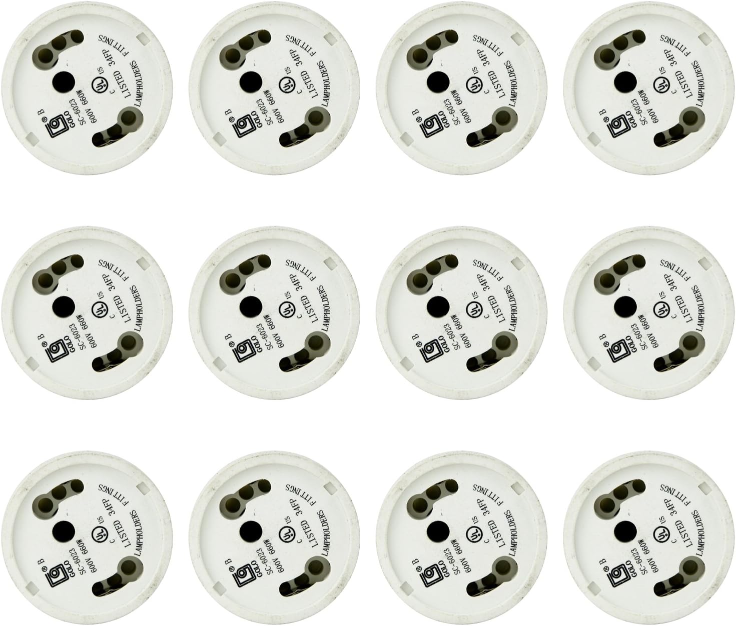 Sunlite 40842-SU Medium Base E26 to GU24 Socket Adapter, Use with CFL and LED Bulbs, Easy to Install, UL Listed 12 Pack
