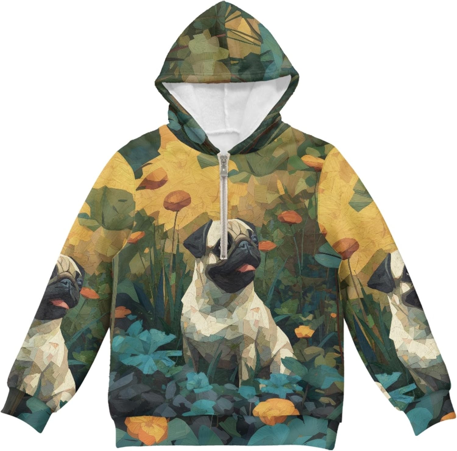 Hawapod Girls Half Zipper Hoodie Animal Print Oversized Casual Warm Cute Sweatshirt Playwear Daily Soft Pollover Hooded