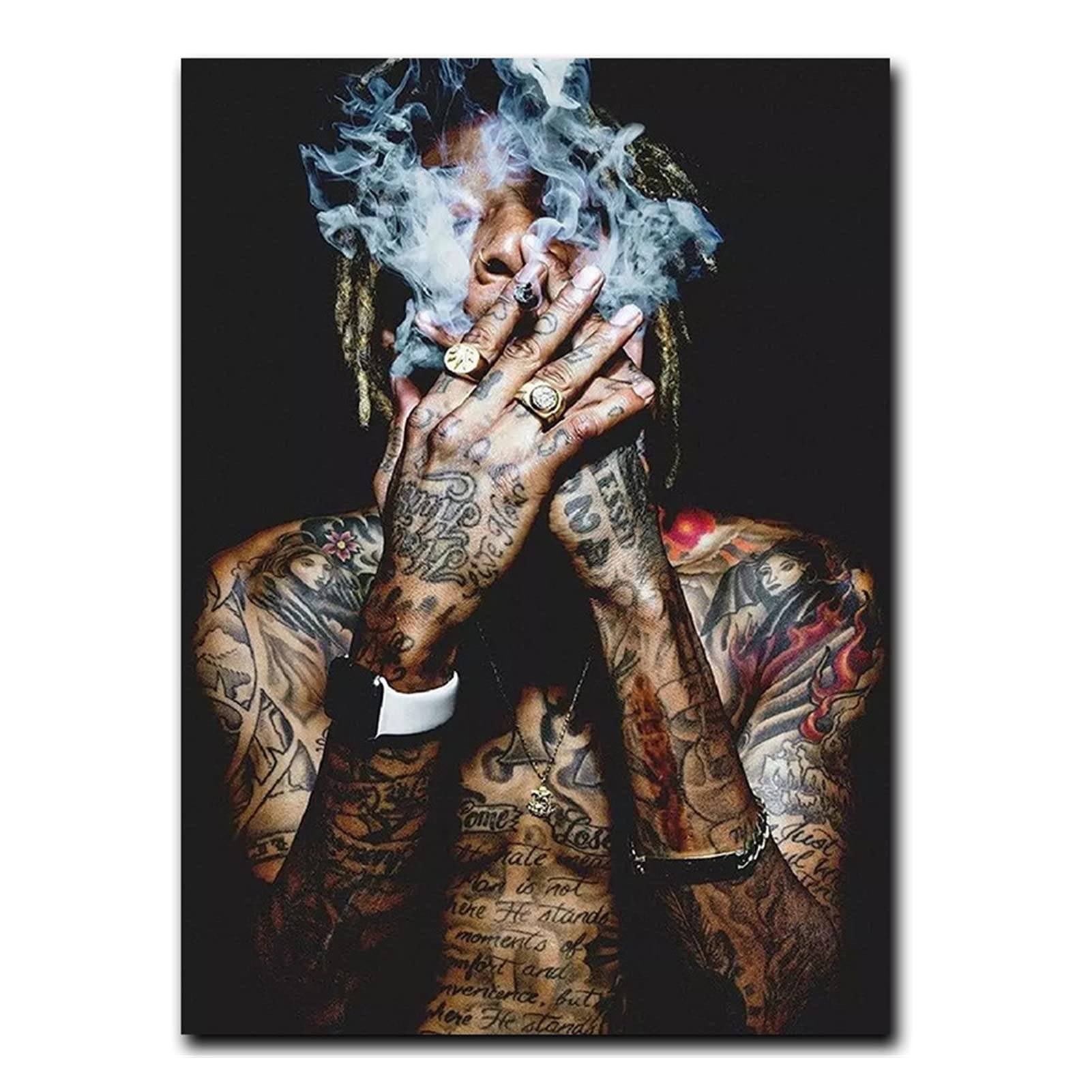 Amazon｜帆布の絵 Wiz Khalifa Rap Music Hip-Hopアートポスター