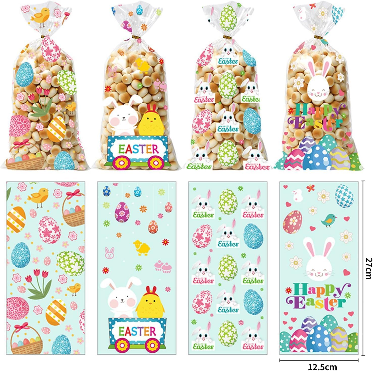 Atuoxing Sacchetti di Cellophane Pasquali, 100PCS Sacchetti di