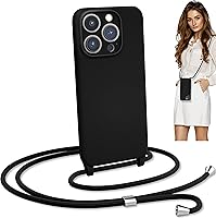 Vista 11 de Blaspins - Funda cruzada con cordón para iPhone 16, para el cuello, la muñeca, manos libres, correa ajustable y removible, de 160 cm, de silicona