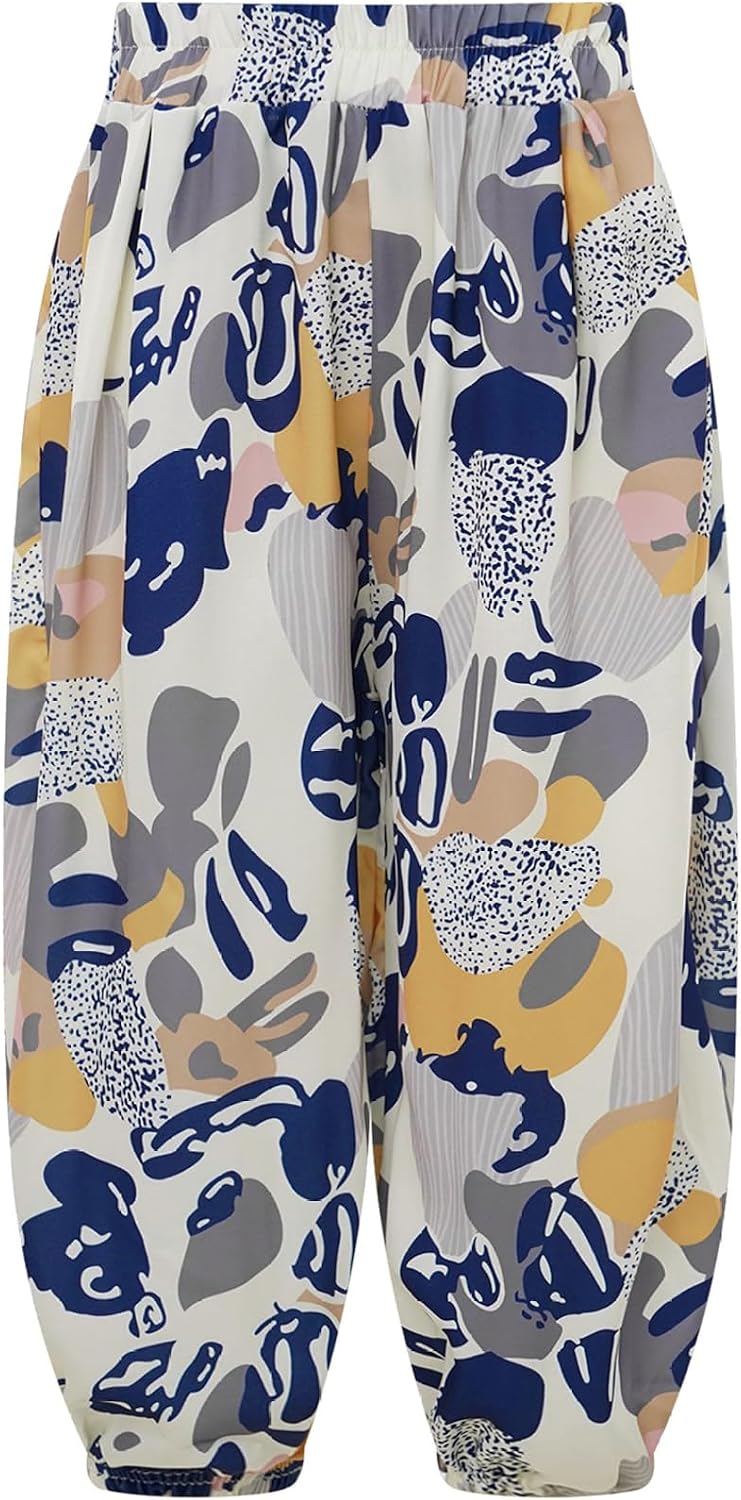 Kids Girls Loose Floral Hippie Boho Trousers Yoga Sport Hip Hop Jazz Athletic Bloomers