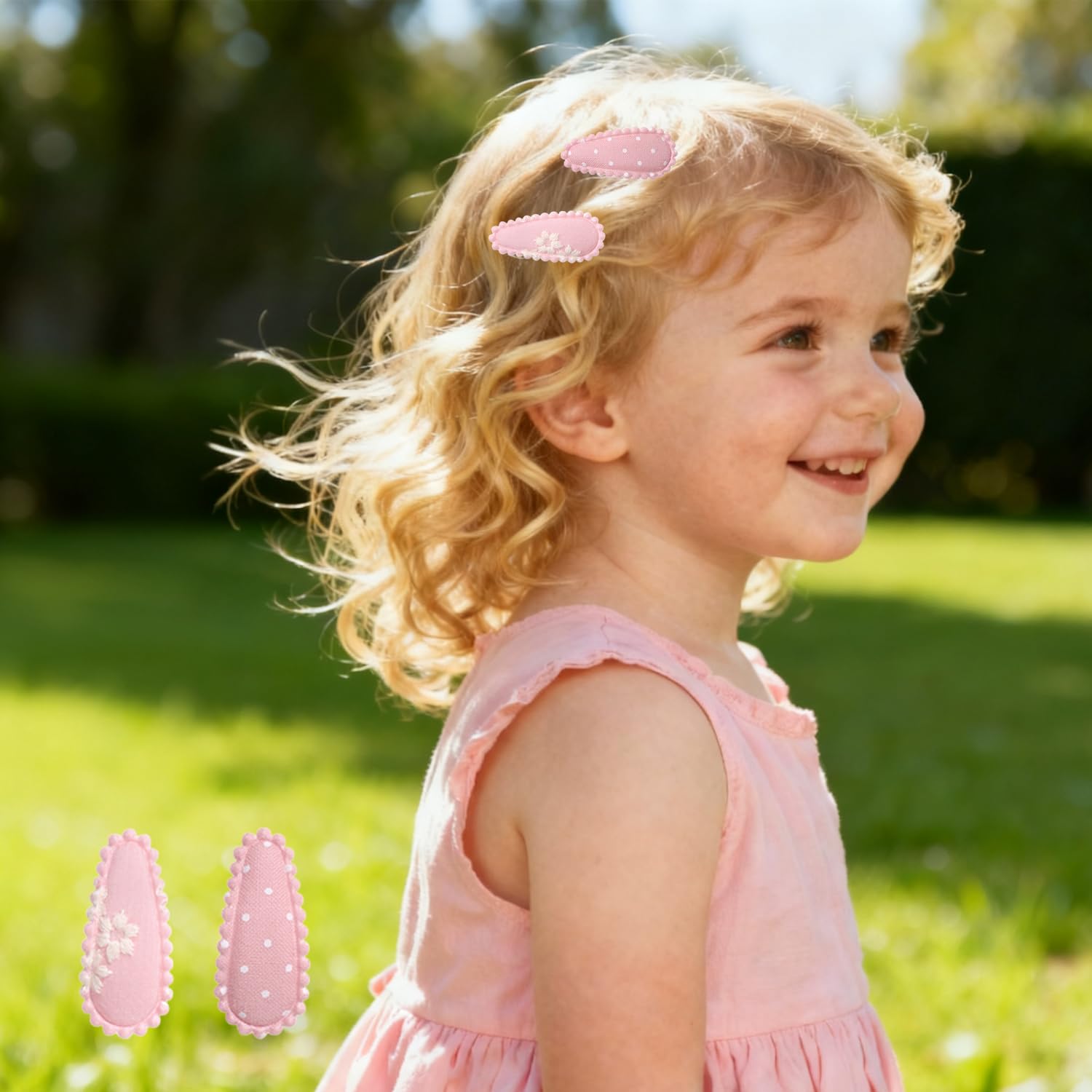 Lot de 20 barrettes pour tout-petits, imprimé floral, pinces antidérapantes en tissu, accessoires cheveux bébé fille (Style 1)
