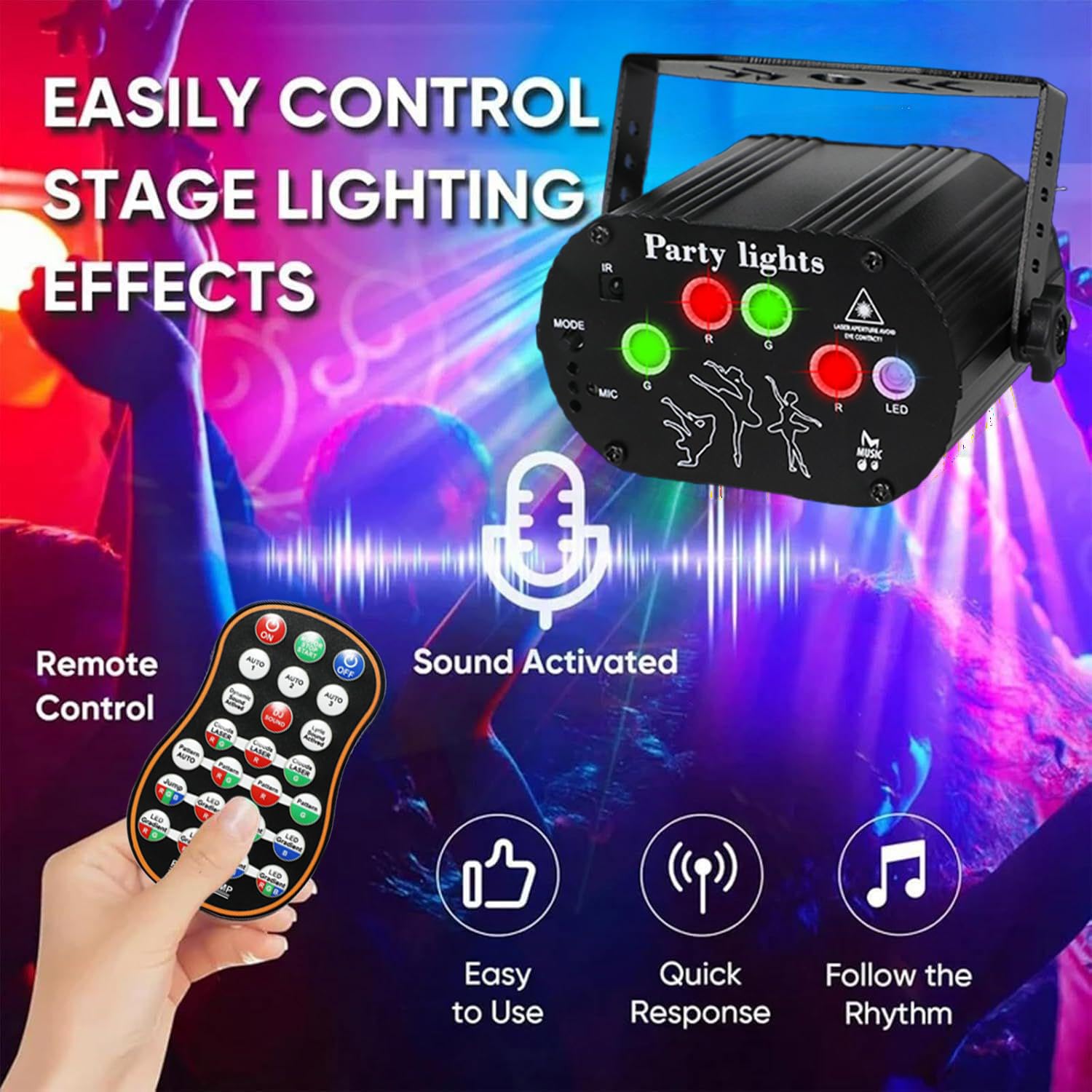 Luce Discoteca Ehaho Con DMX 512 - Effetti Stroboscopici E Controllo Musica Per Feste E Club - Foto 14