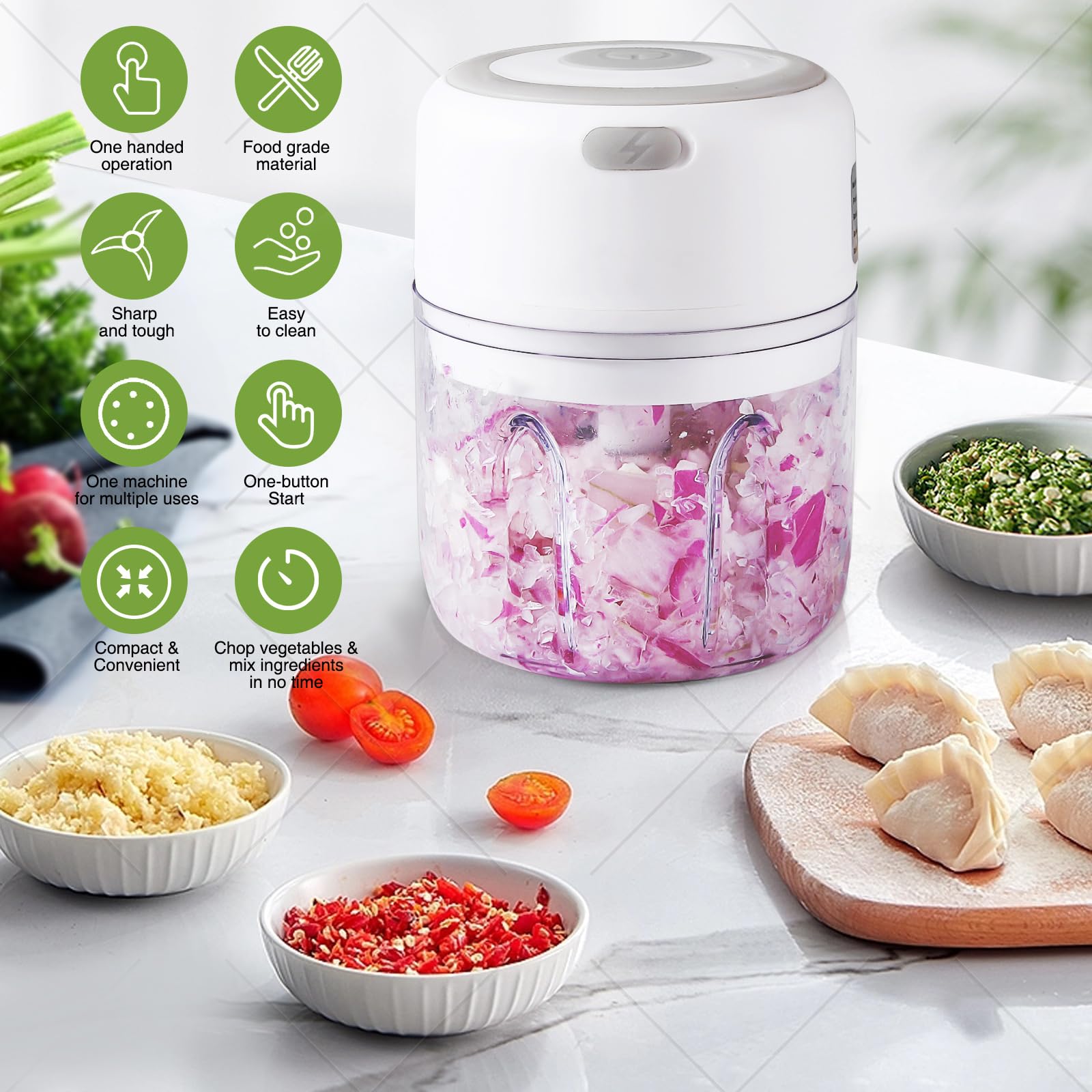 Mini Garlic Snapklik.com : Electric Mini Garlic Chopper,Food Processor,Portable ...