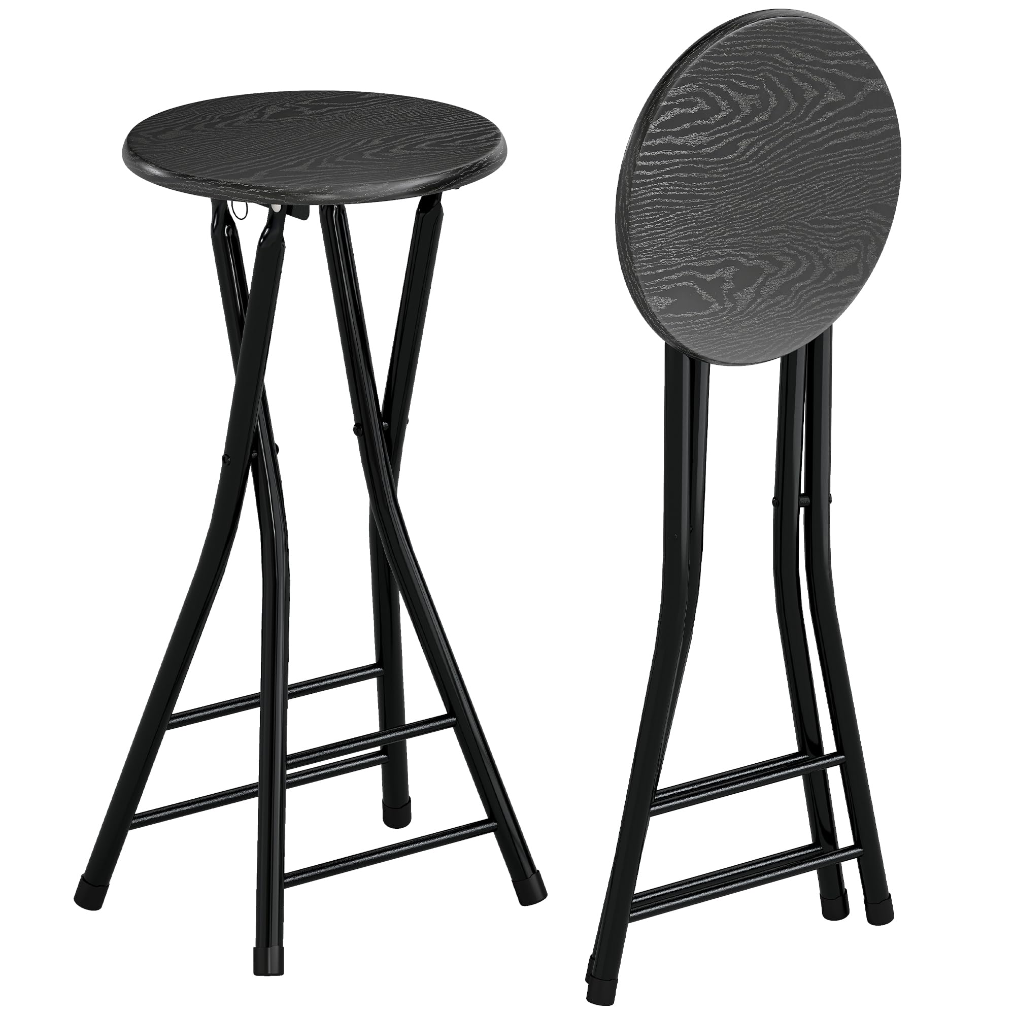 HOMCOM Sgabelli bar pieghevoli 24" altezza bancone per isola cucina nero
