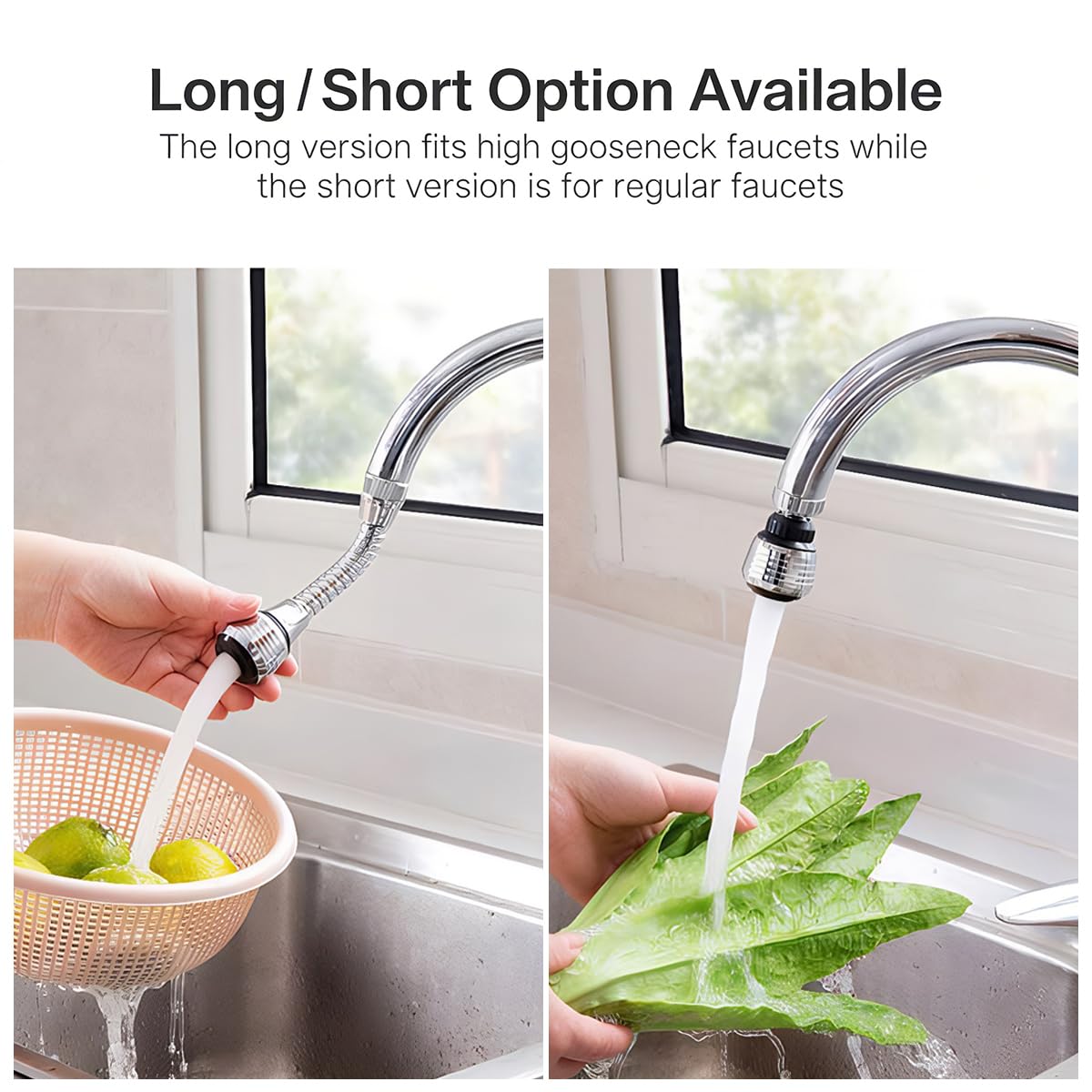 Filtro extensor de grifo con aireador, extensión universal de boquilla giratoria para fregadero, ahorro de agua de filtración multicapa para baño y cocina, cabezal rociador de grifo fácil de instalar — view 3