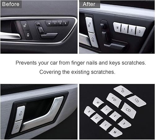 Miniatura 3 de Cerradura de puerta con memoria para asiento de coche, interruptor de parche, decoración de repuesto para Mercedes Benz GLK ML GL A B C E Class C117