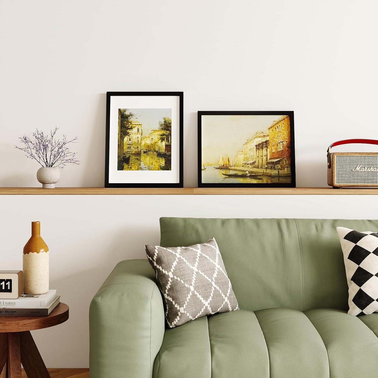 KINLINK 11x14 Picture Frame Set of 6, Wooden 14x11 Photo Frames with Plexiglass for 8x10 Picture with Mat or 11x14 Without Mat, Art Collage for Wall Gallery and Tabletop Display, 11 x 14 Frame Black