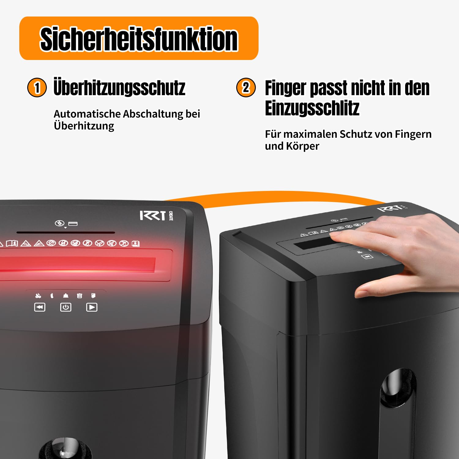 KRT Distruggidocumenti professionale – Basso rumore 38 dB – 30 min – Microtaglio P-5 – 8 fogli/1 CD – Pattumiera rimovibile da 30 litri – Anti-inceppamento – Rotoli – Per ufficio/casa