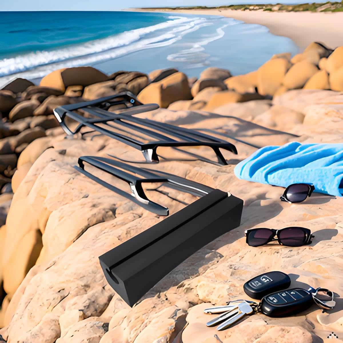 Portable EVA Soft Car Roof Racks Bars, Car Roof Rack, Kayak Roof Rack Pad, Universal Fit for Surfboards, Kayaks, and SUP Paddleboards - Prevent Deforming Design