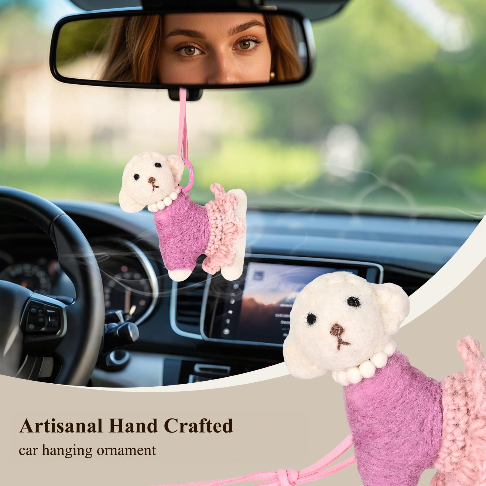 Foxon Road Désodorisant pour voiture avec peluche en feutre Parfum floral Diffuseur d'huiles essentielles longue durée de plus de 90 jours Essence végétale naturelle