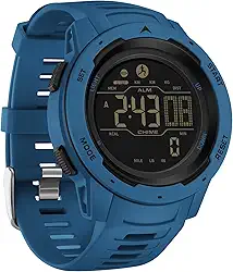 findtime Relógio digital masculino à prova d'água, pedômetro, esportivo, contador de degraus, calorias, relógio militar com cronômetro, alarme, luz de fundo LED e contagem regressiva