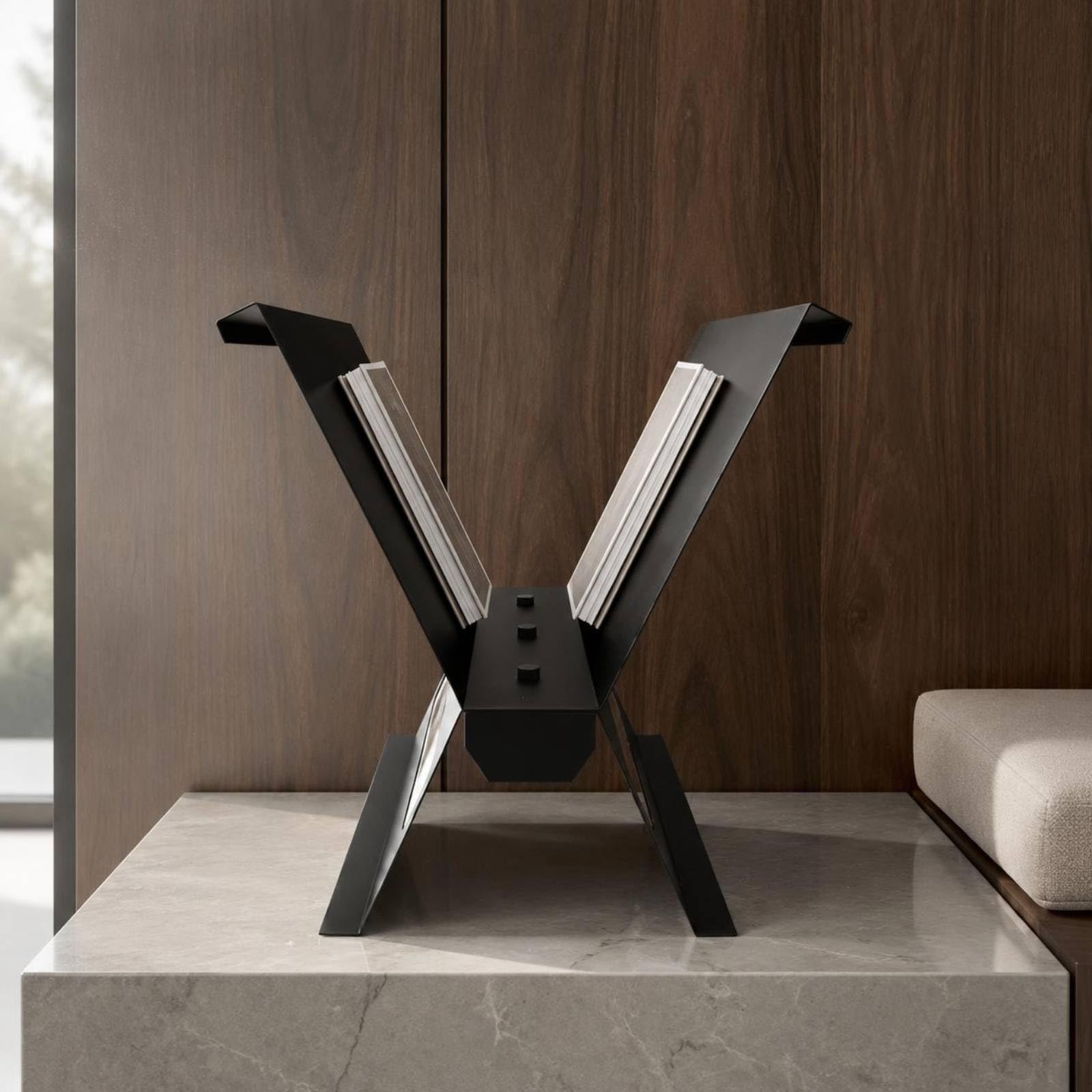Portalriviste X Moderno Porta Riviste Supporto Libri Scaffale Metallo Design Creativo Struttura Affidabile Stabile Esposizione Ordinata Adatto per Studio Professionale Negozio