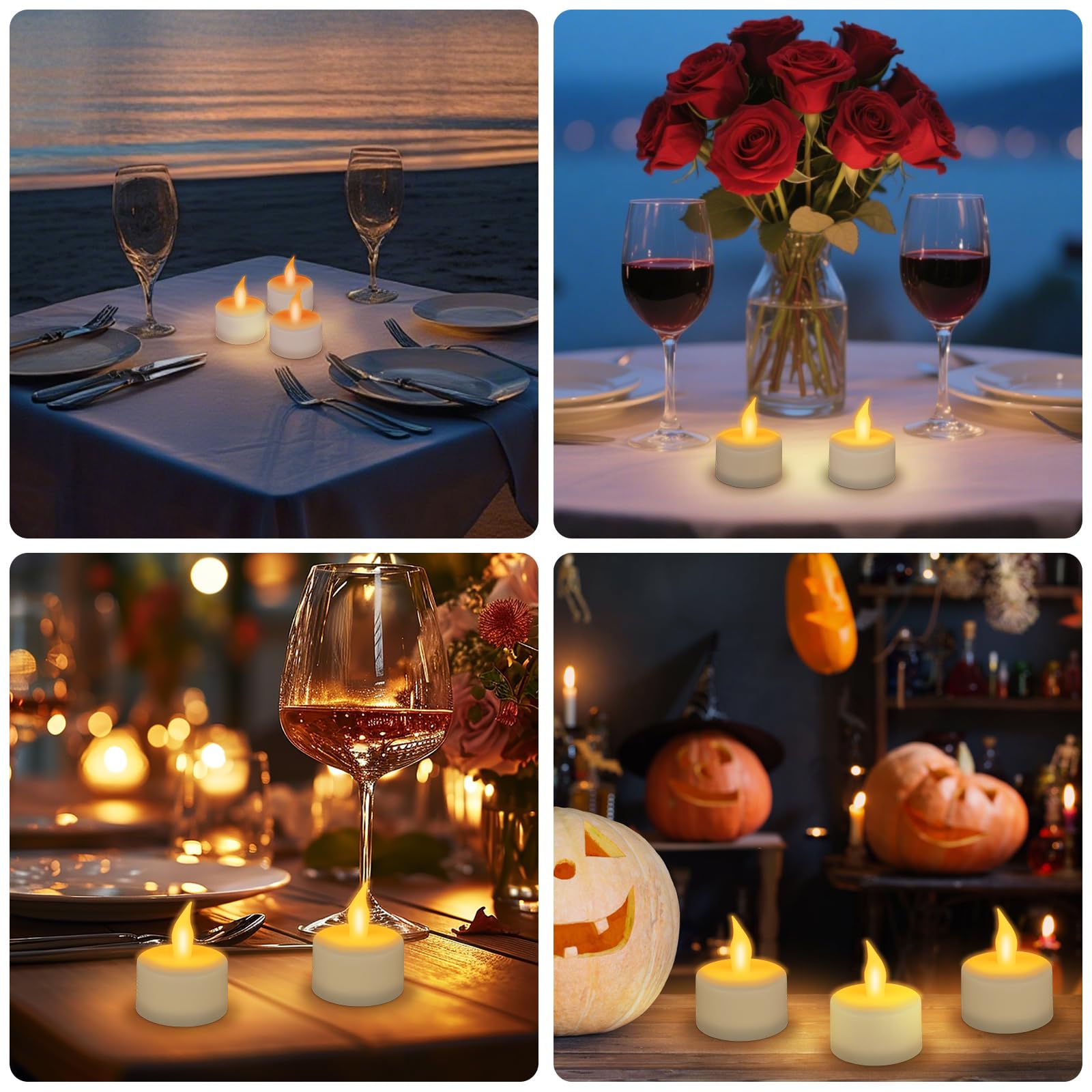 Ricaricabili Tea Light Candele Led con Telecomando, Set di 12 Candele Senza Fiamma con 12 Tazze Opache, Senza Fiamma, Luce Calda, per Matrimoni, Candeline Compleanno (12 Candeline)