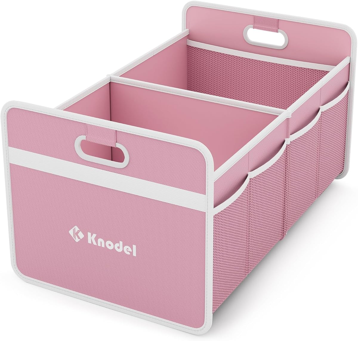 K KNODEL Organizador de almacenamiento plegable para maletero de coche y todoterreno (pequeño, rosa) | Organizador de almacenamiento de coche plegable, organizadores de coche y almacenamiento para sedán, organizador de carga, contenedor de coche, cesta, bolsa, organización