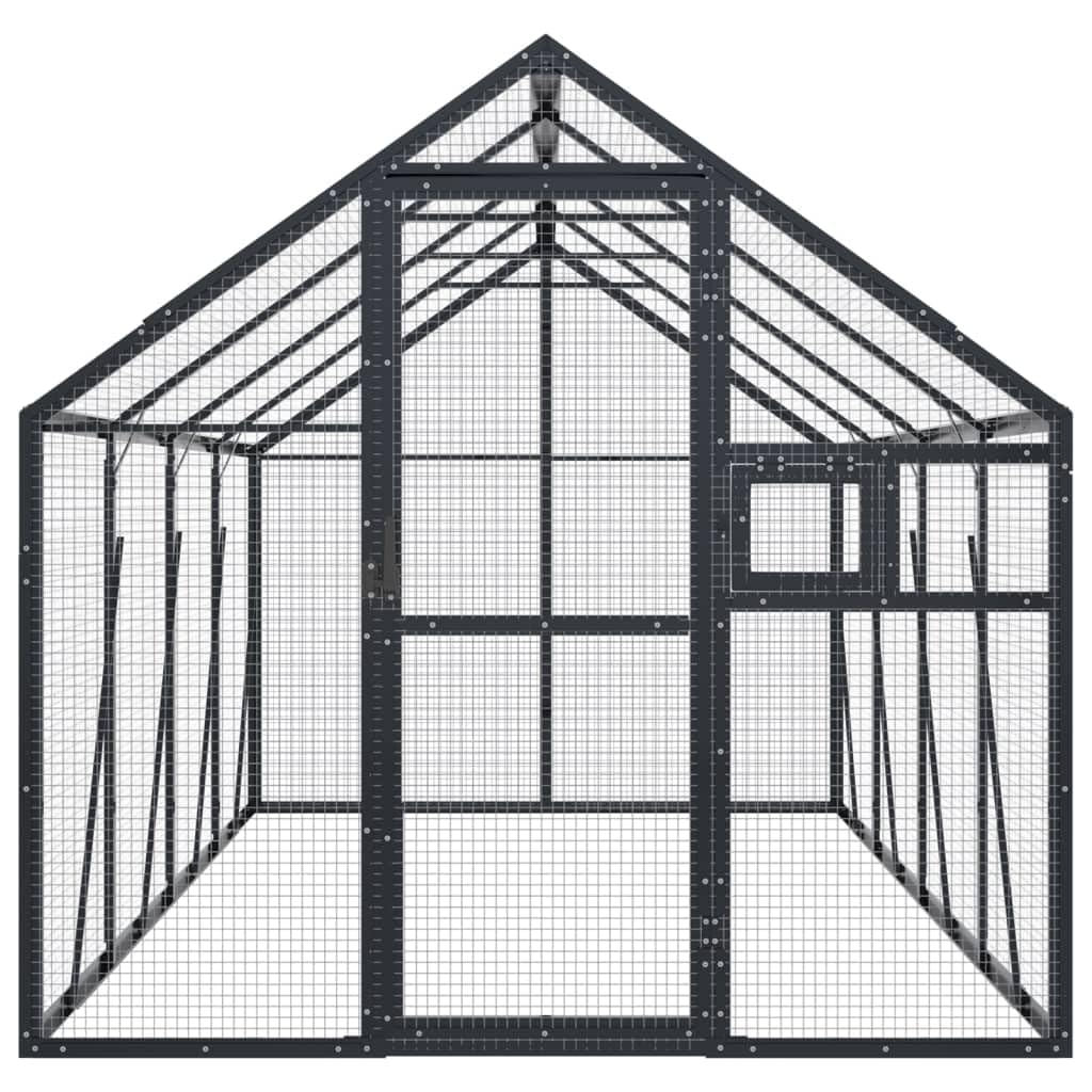 Voliere Anthrazit 1,79x4x1,85 m Aluminium,Tier- & Haustierbedarf,Haustierbedarf,Vogelbedarf,Vogelkäfige & -ständer,Anthrazit,39.66 kg-3155803