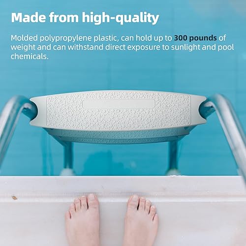 Miniatura 5 de TonGass Escalera universal para piscina de 18 pulgadas (3 unidades) de repuesto de escalera de plástico moldeado resistente con pernos de acero