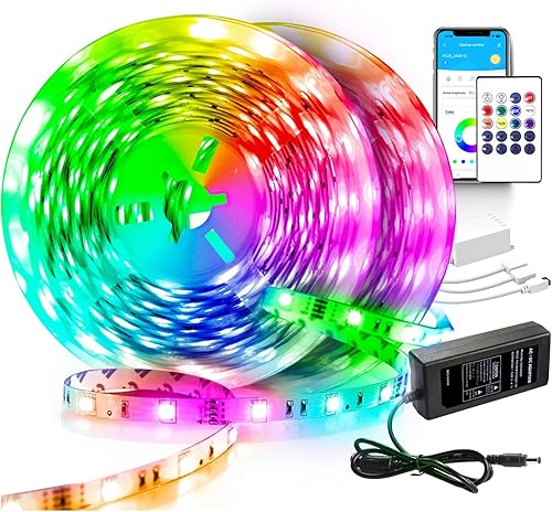 Miniatura 8 de VOLIVO Tiras de Luces LED de 50 Pies, Kit de Tiras de Luces LED que Cambian de Color con Control Remoto IR de 44 Teclas, Iluminación para