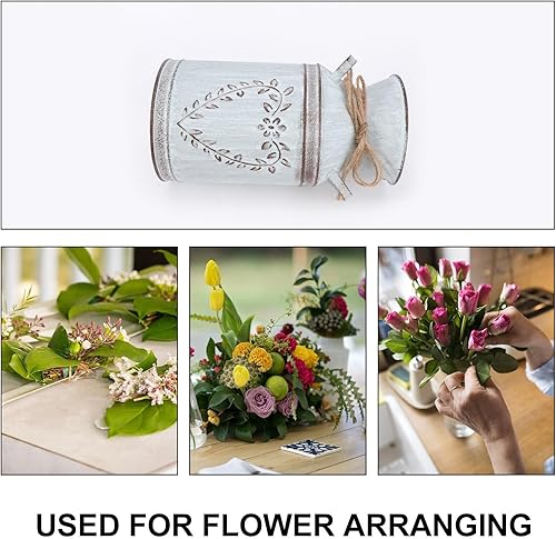 Miniatura 8 de 2 jarrones de metal galvanizados para regadera de leche, soporte rústico para plantas, maceta para el hogar, oficina, jardín, decoración interior y