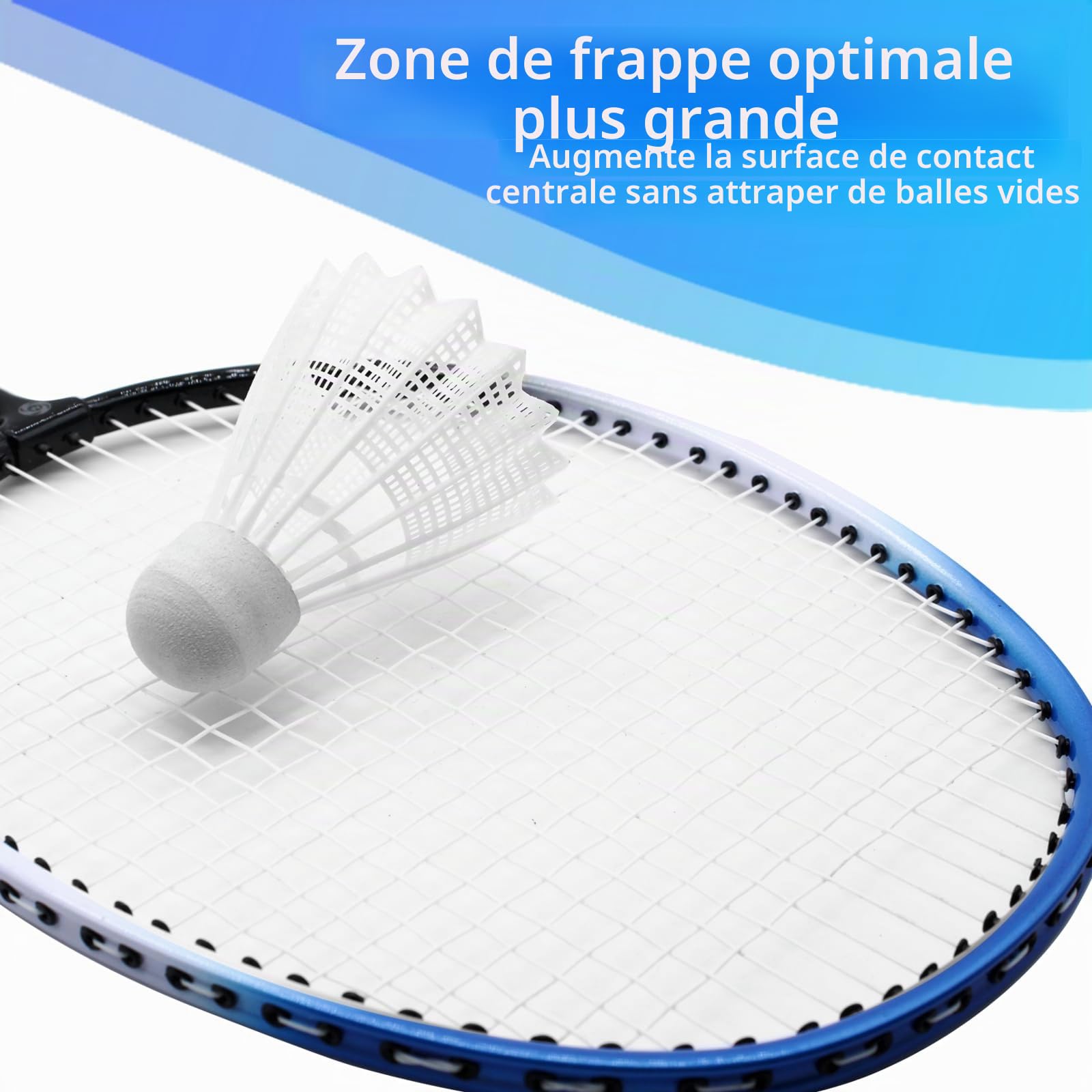 Magicorange Lot de 4 raquettes de badminton pour jeux en plein air, y compris 4 raquettes, 4 volants, 4 bandes antidérapantes de rechange et 1 sac de transport