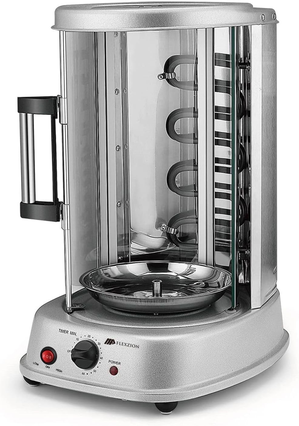 Flexzion Vertical Rotisserie Oven Grill - Countertop Shawarma Machine Kebab Electric Cooker Rotating Oven