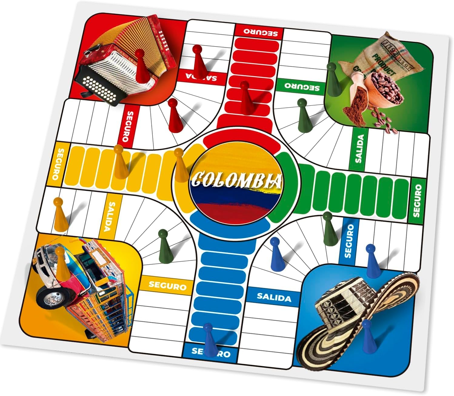 2 4인용 콜롬비아 공원 콜롬비아 공원 보드게임 파치시 보드게임 성인용 보드게임 콜롬비아 제품 콜롬비아