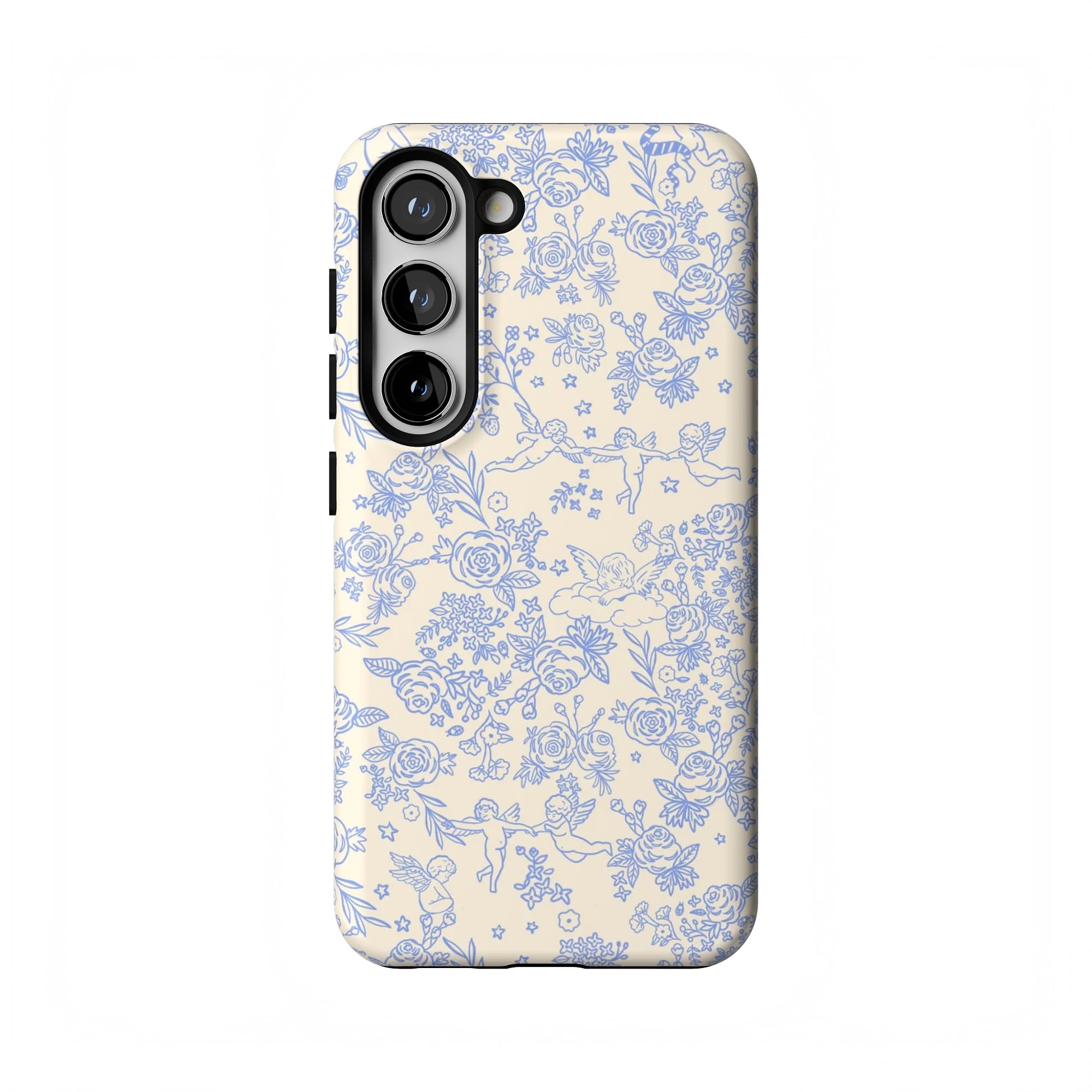 Casely Galaxy S23 Case | Cupid's Canvas | Periwinkle Floral | Essential Slim Dual-Layer Protective Design