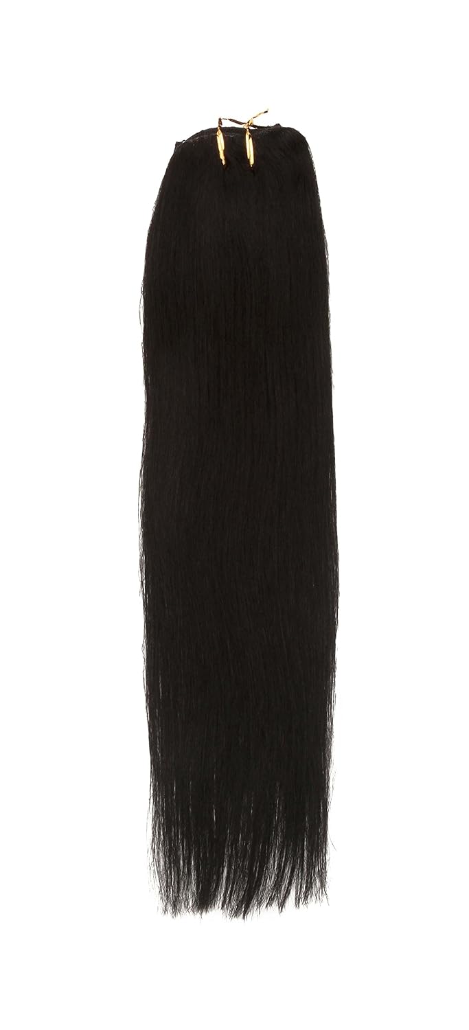 Xiaonibang Women's Hair Extensions Clip in Remy Human Hair Black 24inches
