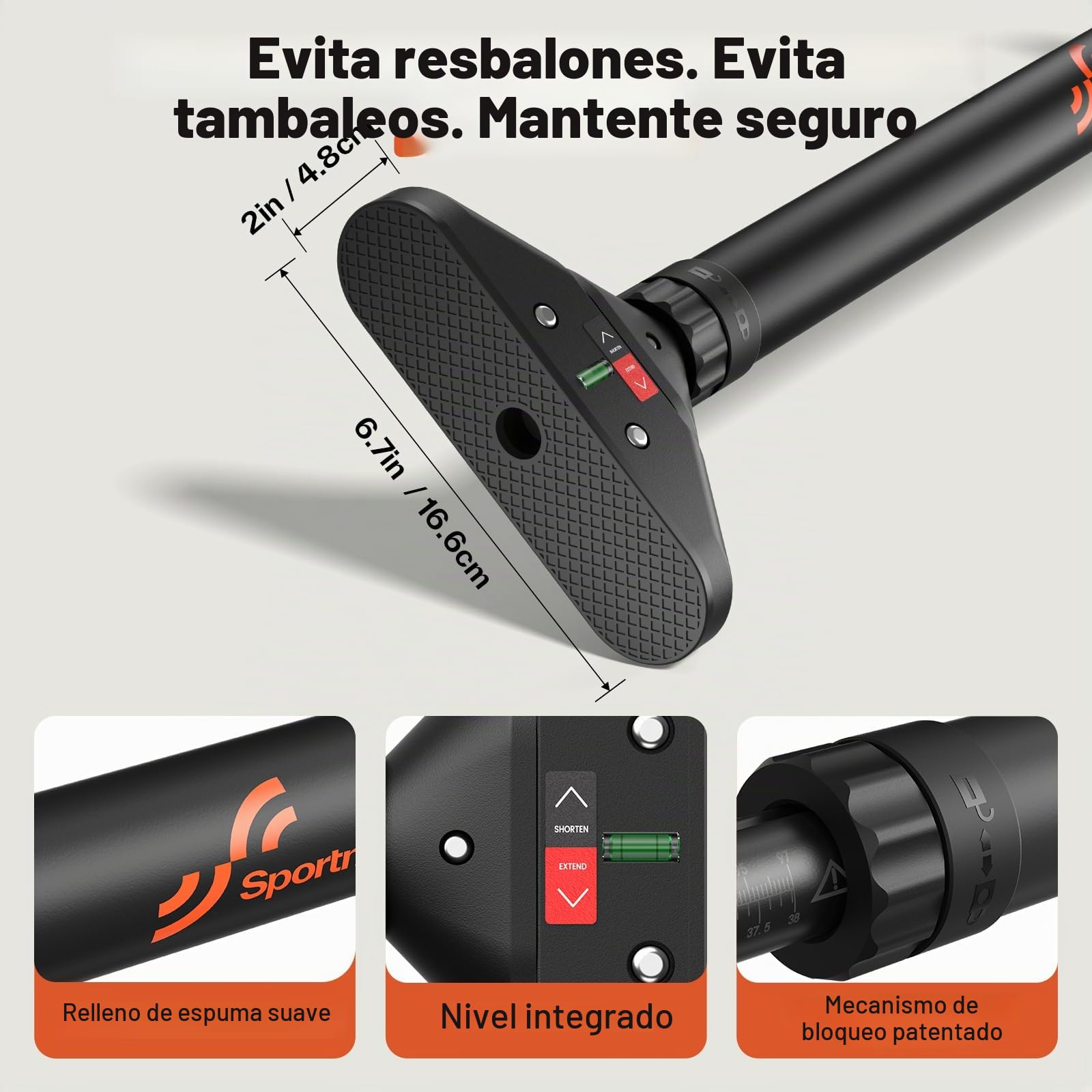 Sportneer Barra de dominadas para puerta, barra de dominadas, sin tornillos, marco de puerta, barra ajustable de 75 a 94 cm, hasta 200 kg de capacidad, barra de entrenamiento