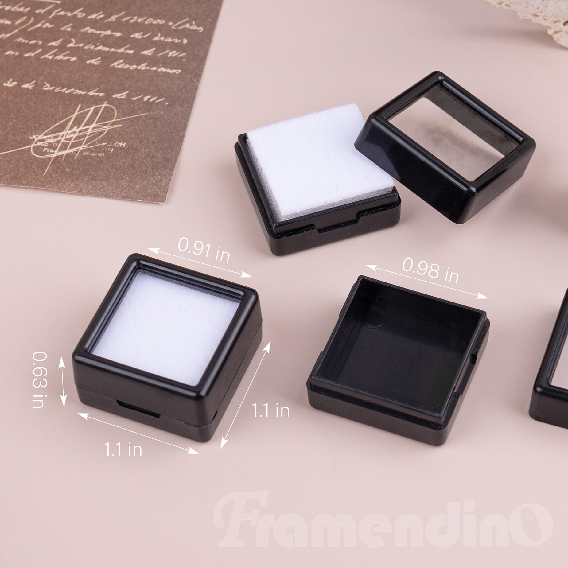 Amazon.com: Framendino, 20 Pack Black Gemstone Display Boxes