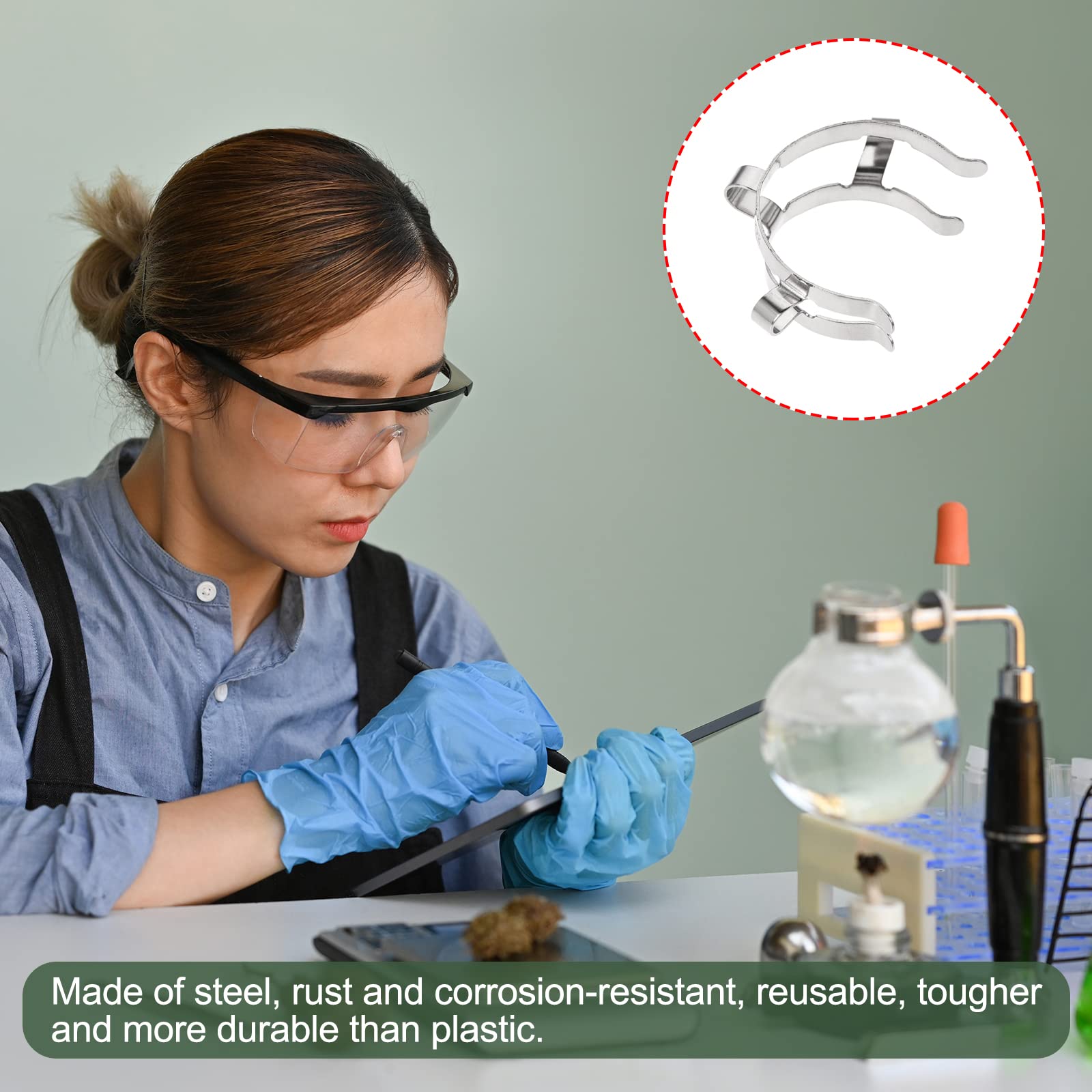 YOKIVE 2 Pcs Joint Clip, Lab Metal Mounting Clips, Silver, 28mm/34mm - Image 3
