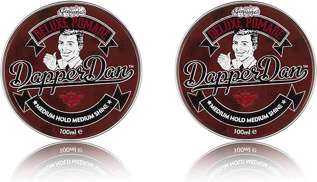Dapper Dan Deluxe Pomade, Medium Hold Medium Shine, Versatile Flexible Water Based Pomade, Professional Look, 2 x 100 ml
