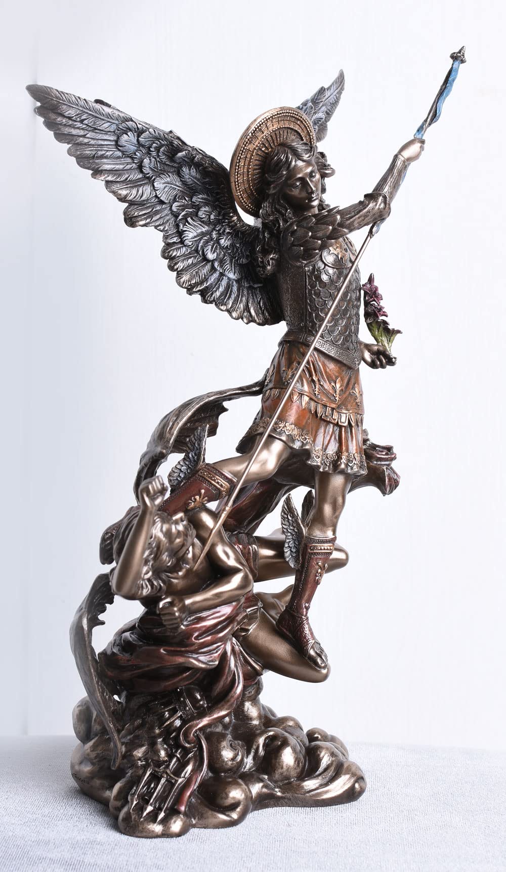 Erzengel Michael kämpft gegen Lucifer Engel Figur WU73529A4 Palazzo Exklusiv