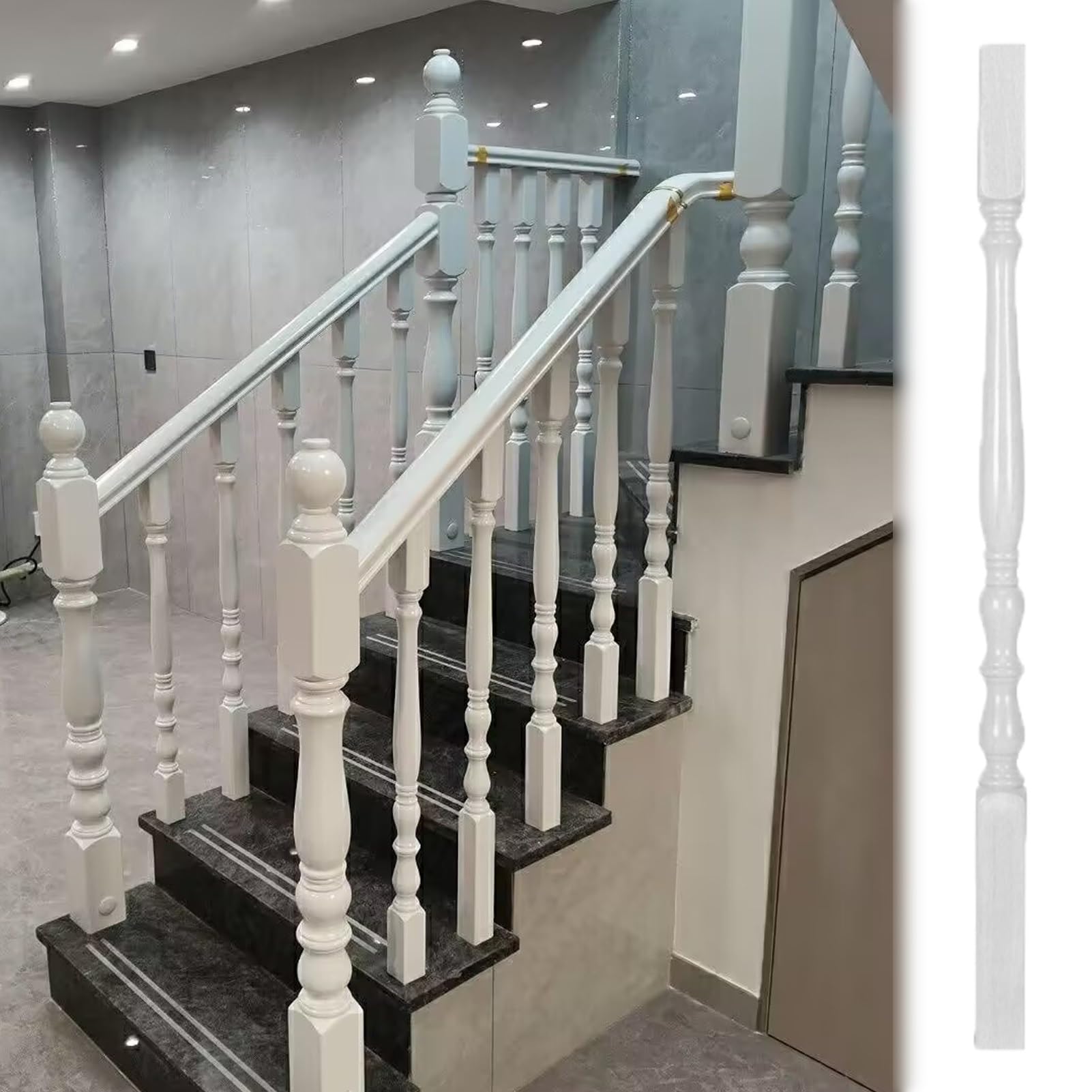 Balustres d'escalier en bois pour rampe intérieure et garde-corps de porche