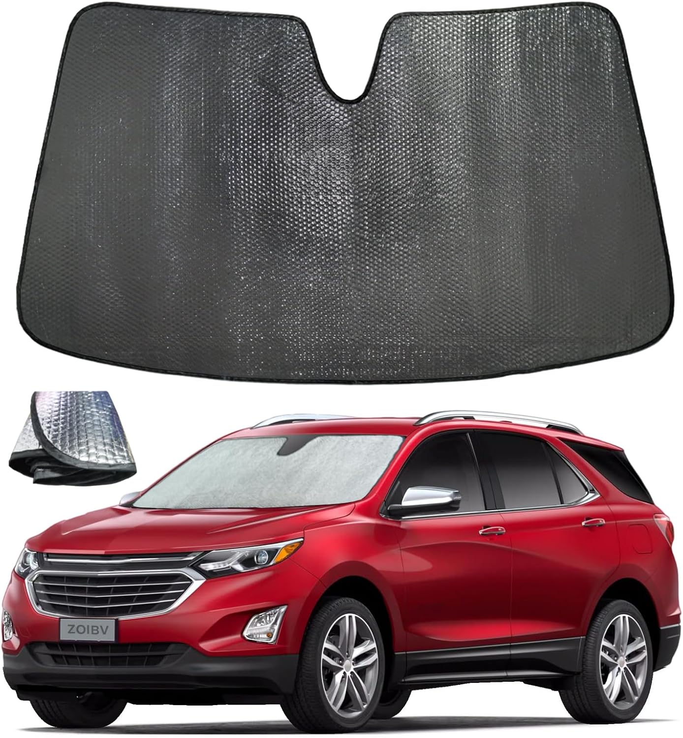 Windshield Sun Shade for Chevrolet Chevy Equinox 2018-2024 (Not for Equinox EV) - 5-Layer Bubble Foldable Front Window Shade Sun Visor Accessories - Blocks Heat & UV Rays?? For Chevrolet Equinox 2018-2024