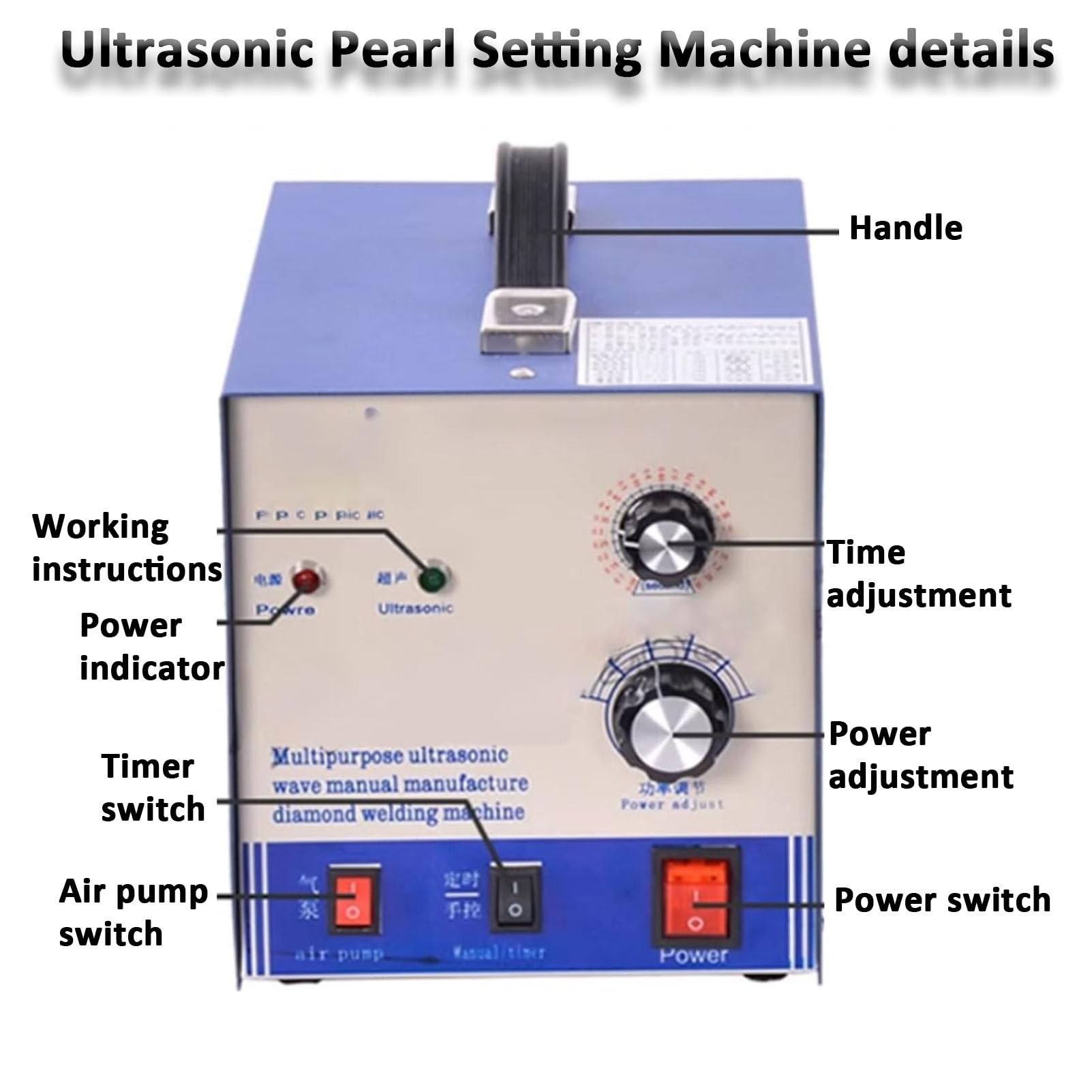 Machine à ultrasons pour strass, applicateur de strass Hotfix, pose de perles (80 pièces/min), pour vêtements, chaussures et décorations