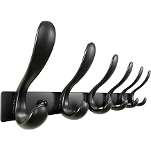 Honsky Coat Rack Wall Mounted,Music Note Wall Mounted Coat Hooks, Durable Wall Mounted Coat Hanger,16" Studs Mounted Coat Storage Rack Hanging Coat,Jacket,Backpack,Hat1 Pack of Black