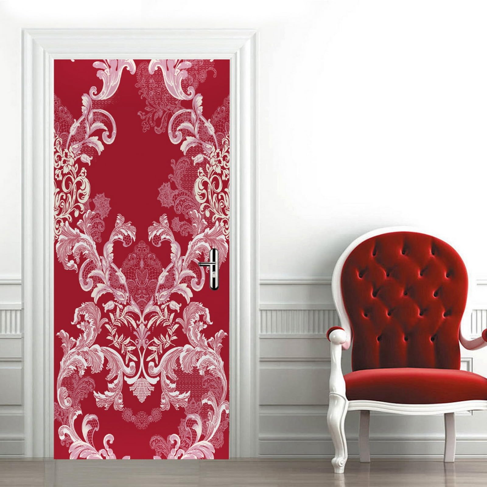 Türaufkleber Damast 77x200cm - Selbstklebende Türfolie PVC Wasserdicht